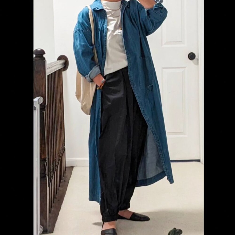 TIBI Lightweight Stone Wash Denim Shirtdress - Picture 8 of 12